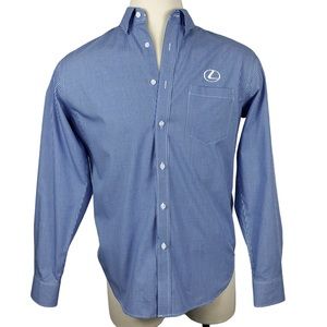 Excellent Condition Elevate Lexus Blue & White Plaid Button‎ Down Medium